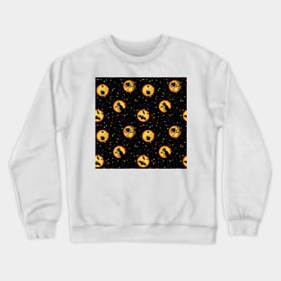 Halloween Cats Bats Owls Spiders Crewneck Sweatshirt